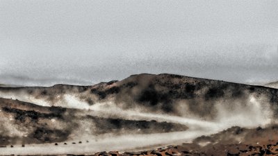 The Road to Town, 2020 (photographie peinte à la main) - Alice Gur-Arie