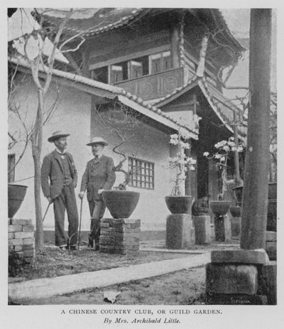 Un club de campagne chinois, ou jardin de guilde (photo n/b) - Alicia Little