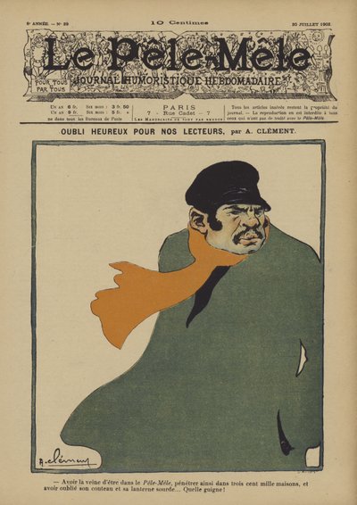 Oubli heureux pour nos lecteurs. Illustration pour Le Pêle-Mêle, 1902 - Aline Clement