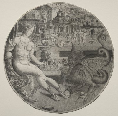 Femme nue et un dragon, 1523 - Allaert Claesz