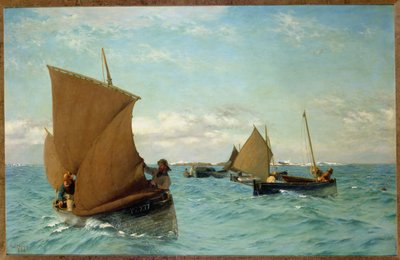 Luggers ramassant des amarres, 1886 - Allan J. Hook
