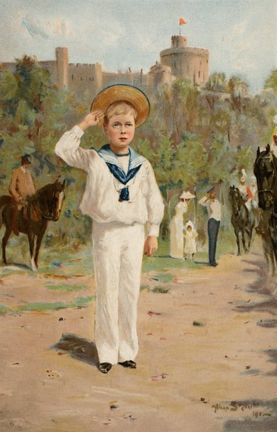 SAR Édouard de Galles saluant les couleurs, de 