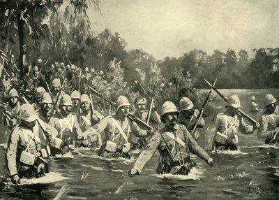 La bataille de la rivière Modder - Les Argyll et Sutherland Highlanders traversant le gué - Allan Stewart