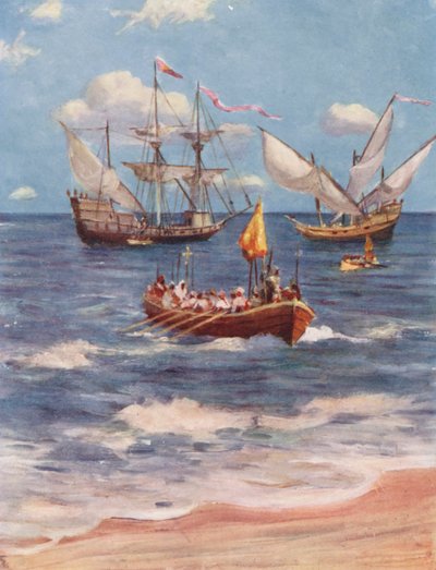 Vasco da Gama débarquant à Kalicut - Allan Stewart