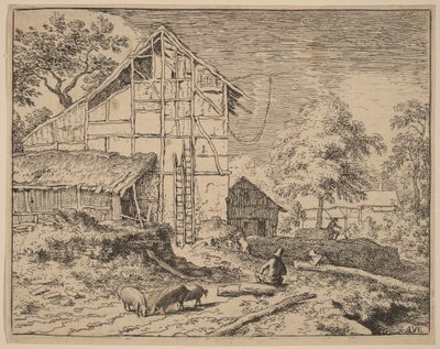 Chaumière avec deux échelles - Allart van Everdingen