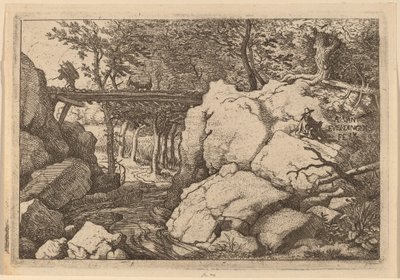 Chèvre sur un petit pont - Allart van Everdingen