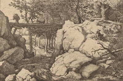 Chèvre sur un petit pont, probablement vers 1645-1656 - Allart van Everdingen