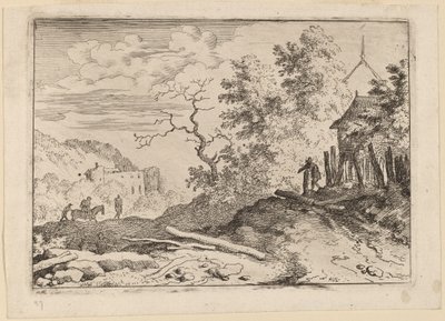 Cabane avec les restes d