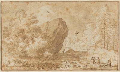 Paysage avec grand rocher - Allart van Everdingen