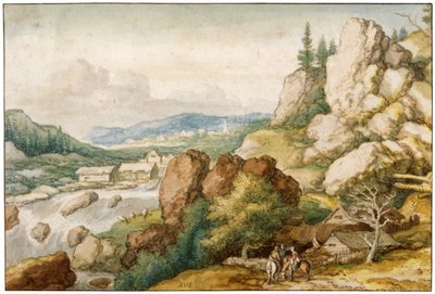 Paysage avec trois cavaliers, 17e siècle - Allart van Everdingen