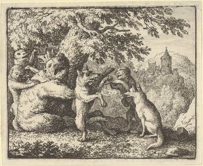 Sur ordre du lion, un morceau de peau est pris de l