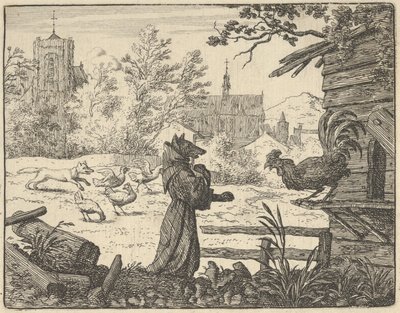 Renard, déguisé en moine, gagne la confiance du coq, 1650-75 - Allart van Everdingen