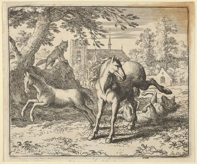 Renard va avec le blaireau à la cour pour apaiser la colère du lion - Allart van Everdingen