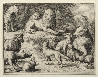 Renart le goupil : Renart se présente à la cour - Allart van Everdingen