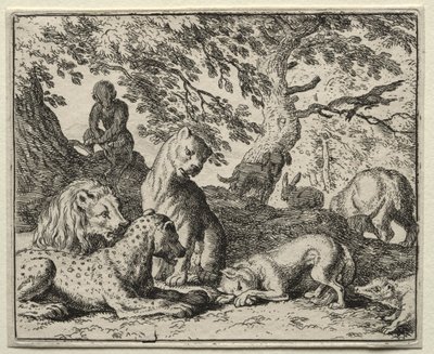 Renart le goupil : Renart décrit un faux complot contre le lion - Allart van Everdingen
