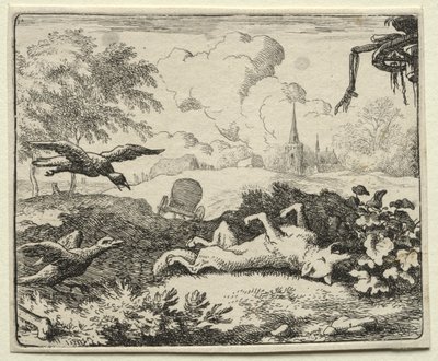 Renart le goupil : Renart feint la mort - Allart van Everdingen