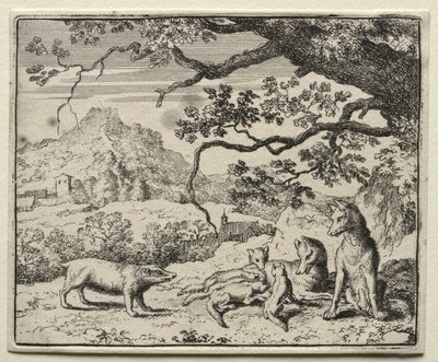 Renart le goupil : Le blaireau appelle Renart à la cour - Allart van Everdingen