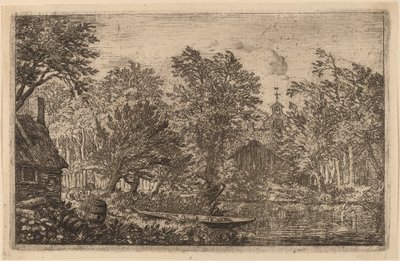 Barque à une Rive de Rivière, probablement vers 1645-1656 - Allart van Everdingen