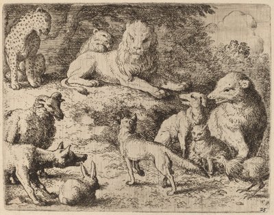 Les animaux présentent leurs accusations contre Renard, probablement vers 1645-1656 - Allart van Everdingen