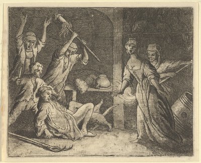 Le Chat, pris au piège, est maltraité par les gens de la maison, 1650-75 - Allart van Everdingen