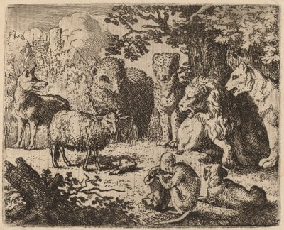 Le document est ouvert, révélant la tête du lapin assassiné, probablement vers 1645-1656 - Allart van Everdingen
