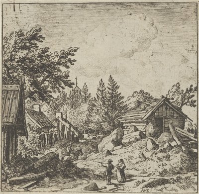 Le Hameau sur le terrain montagneux, 17e siècle - Allart van Everdingen