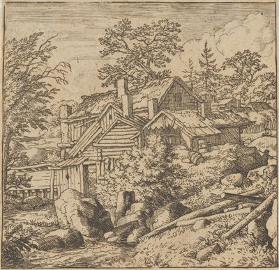 Le hameau sur le flanc de la montagne, milieu du 17ème siècle - Allart van Everdingen