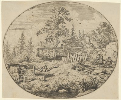 Le paysage avec le pont en bois, 17ème siècle - Allart van Everdingen