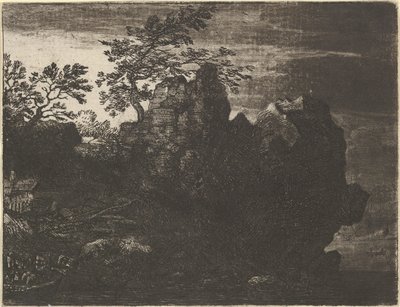 Le grand rocher à la rivière - Allart van Everdingen