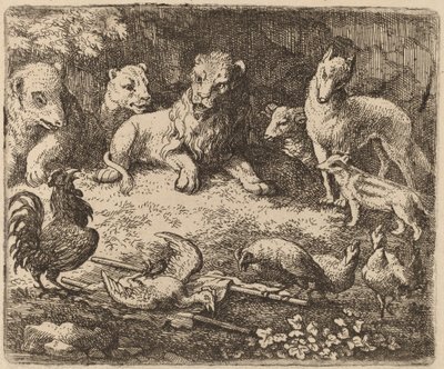 Le Coq charge Reynard, probablement vers 1645-1656 - Allart van Everdingen