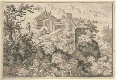 Les trois cottages sur la colline, XVIIe siècle - Allart van Everdingen