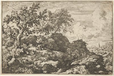 Les deux paysans assis sur la colline - Allart van Everdingen