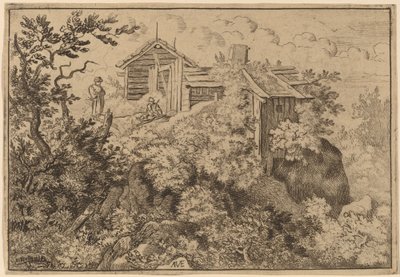 Trois cottages sur un rocher, probablement c. 1645-1656 - Allart van Everdingen