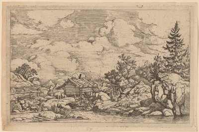 Trois chèvres à la rivière, probablement vers 1645-1656 - Allart van Everdingen
