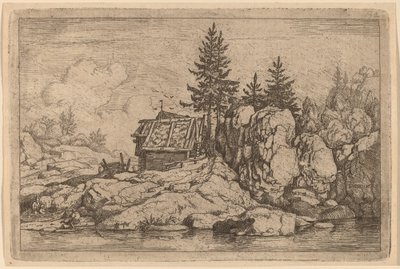 Deux sapins près des cottages - Allart van Everdingen