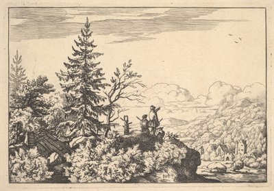 Deux hommes sur une terrasse rocheuse - Allart van Everdingen