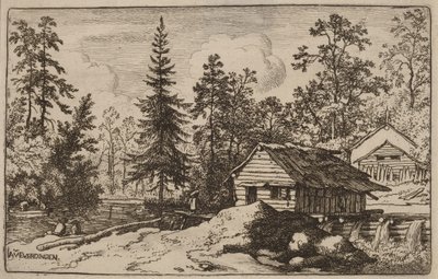 Femme dans un paysage fluvial regardant vers un bateau - Allart van Everdingen