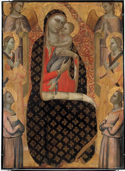 La Vierge majestueuse entourée de six anges - Allegretto Nuzi