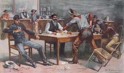 Dispute autour des cartes dans un saloon de l