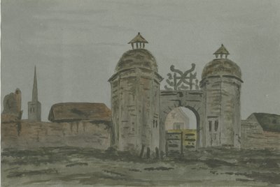 Hamstall Ridware Hall - Loges des portiers : aquarelle, nd [1824-1882] - Allen Edward Everitt