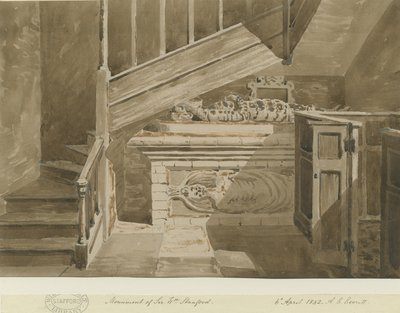 Handsworth - Monument de Sir William Stanford : dessin sépia - Allen Edward Everitt
