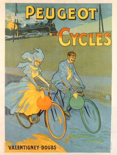 Affiche publicitaire pour les bicyclettes Peugeot - Almery Lobel Riche