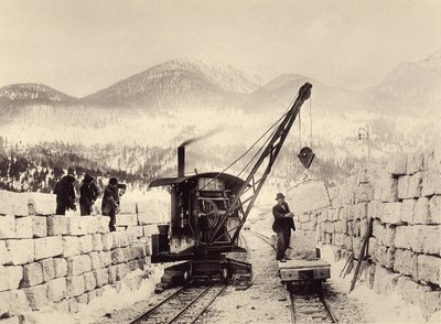 Construction des tunnels de Worcheiner, commencée en 1897. photo 1905 - Alois Beer
