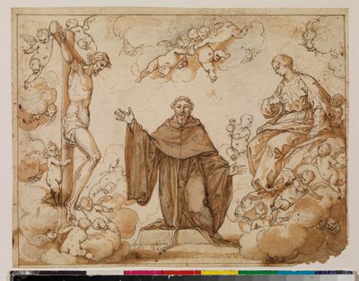 Saint Augustin hésitant entre le sang du Christ et le lait de la Vierge Marie, recto, XVIIe siècle - Alonso Cano