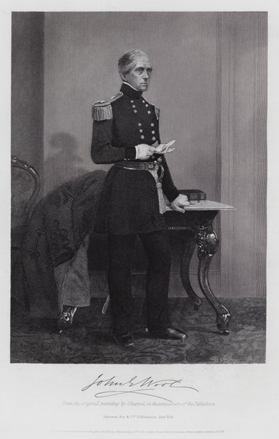 John E Wool (gravure) - Alonzo (after) Chappel