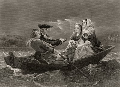 Lady Harriet Ackland en route pour visiter le camp du général Gates, de 