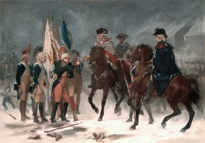 Reddition du colonel Rall à la bataille de Trenton, 26 décembre 1776, 1858 - Alonzo Chappel