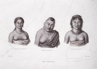 Épouses des chefs hawaïens des îles Sandwich, c.1824 - Alphonse (after) Pellion