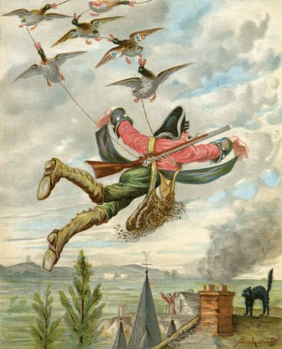 Soulevé de la terre par des canards, des 
