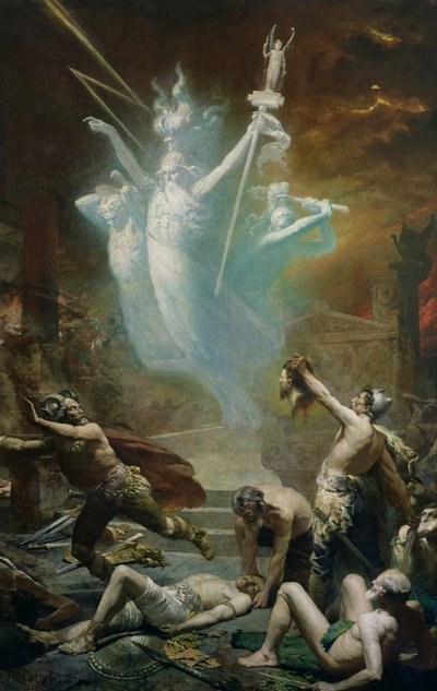 La prise du temple de Delphes par les Gaulois, 1885 - Alphonse Cornet